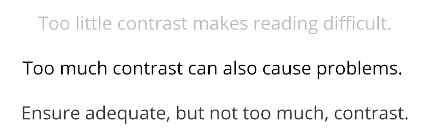 example of text contrast